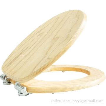 Fanmitrk Natural Solid Wood Toilet Seat-Wooden Toilet Seat Plywood,Easy to Install